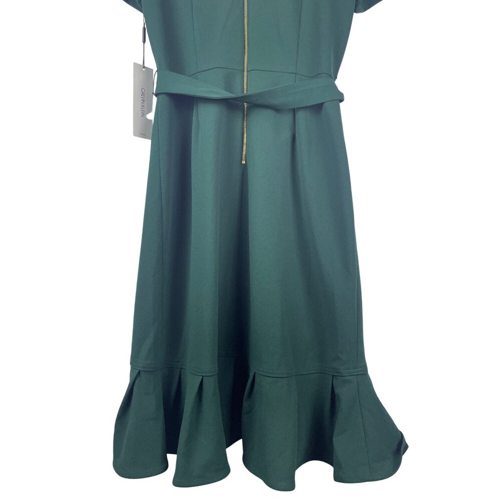 Calvin Klein Faux Wrap Ruffle Short Sleeve Mini Crepe Dress Women's Size 6 NWT - Picture 12 of 12